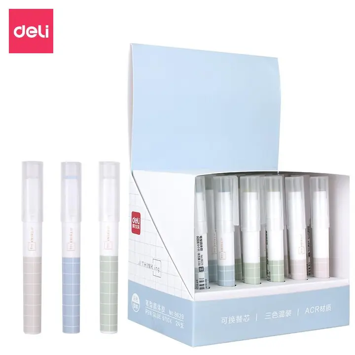 DELI/得力 笔型固体胶 9629 颜色：混色 克重：2.2g 单位:支