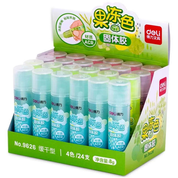 DELI/得力 果冻色固体胶 9626 8g 包装颜色随机 单位:支