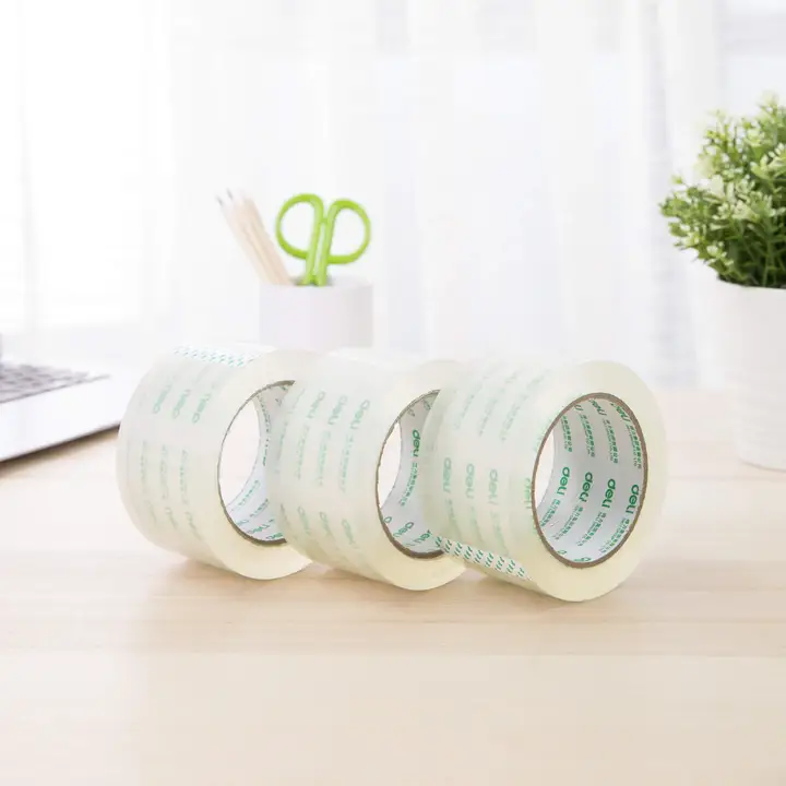 DELI/得力 普透封箱胶带 30184 尺寸：150y×45mm 包装数：6卷装 颜色：透明 单位:筒