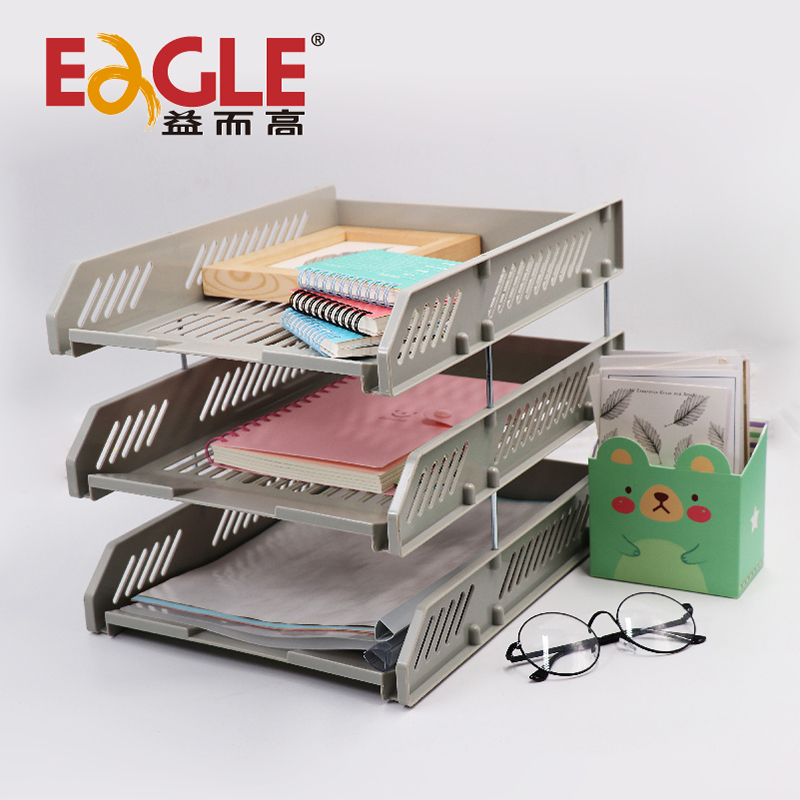 EAGLE/益而高 三层文件架 9323 颜色：灰色 单位:个