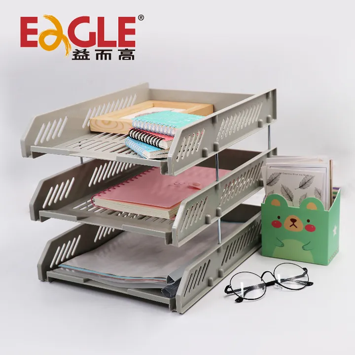 EAGLE/益而高 三层文件架 9323 颜色：灰色 单位:个
