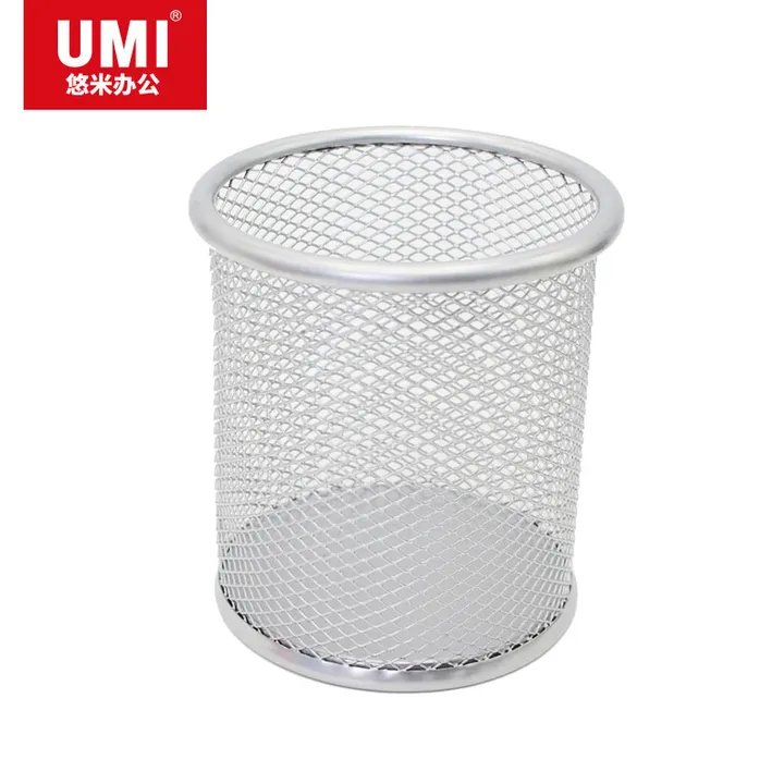 UMI/悠米 彩色圆形金属网格笔筒 B11001S 颜色：银色 单位:个