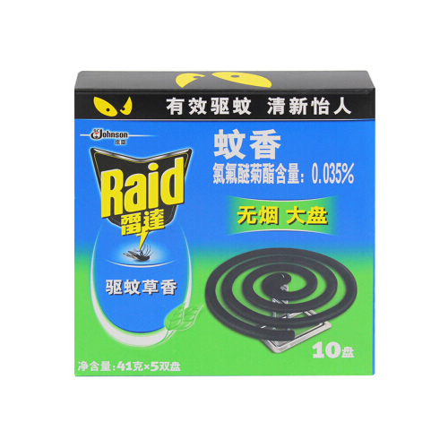 RAID/雷达 蚊香 383075 无烟大盘驱蚊草型10盘 单位:盒