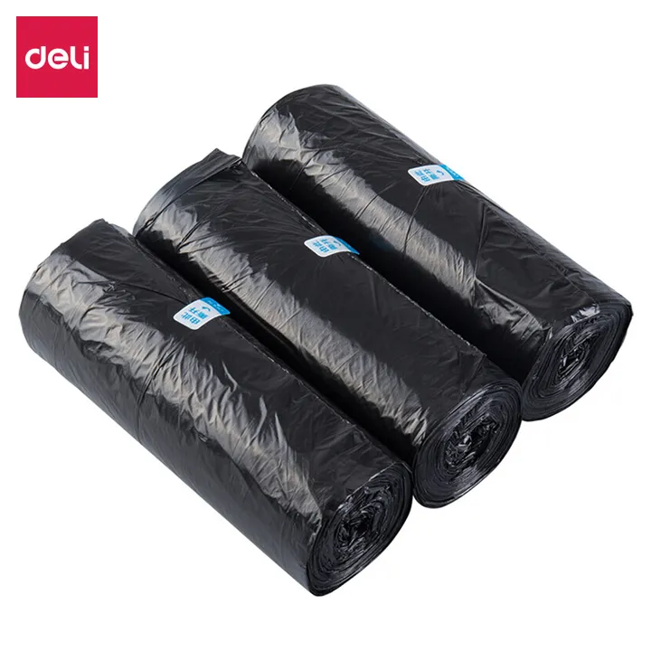 DELI/得力 垃圾袋 9587 包装数：30只×3卷 颜色：黑色 规格：0.007mm 尺寸：450×500 单位:包