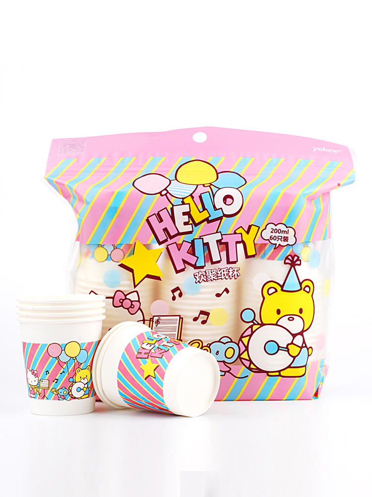 YEKEE/宜洁 纸杯 K-9557 Hello Kiy 200ml 60只 单位:包