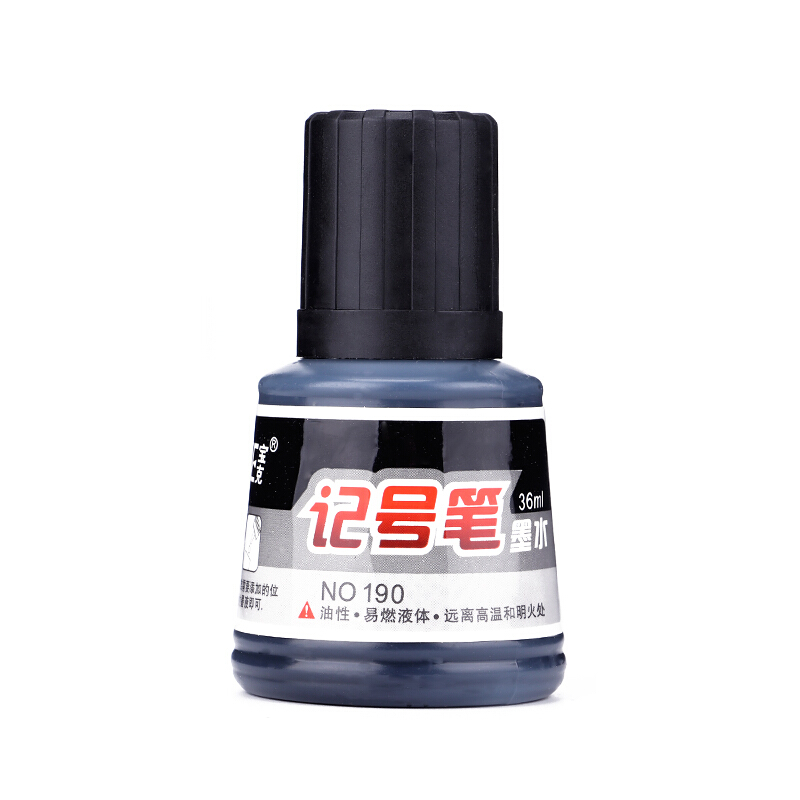 BAOKE/宝克 记号笔墨水 NO.190 黑色, 36ml 单位:瓶