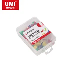 UMI/悠米 彩色工字钉 B10301X (塑盒装 35pcs/盒) 配(红、黄、蓝、绿、白) 包规:35枚/盒 单位:盒