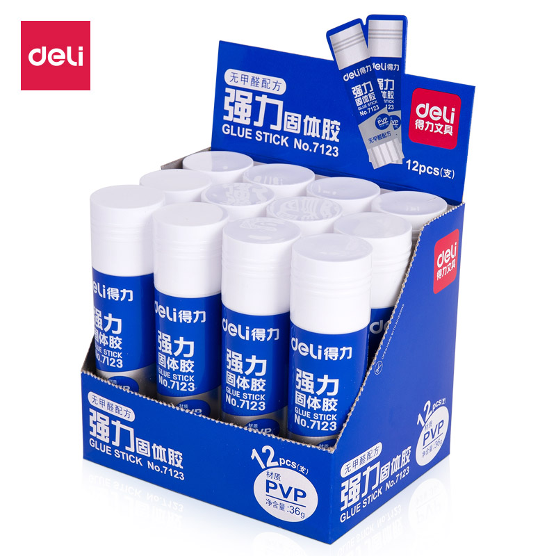 DELI/得力 固体胶 7123 净重：36g 颜色：白色 单位:只