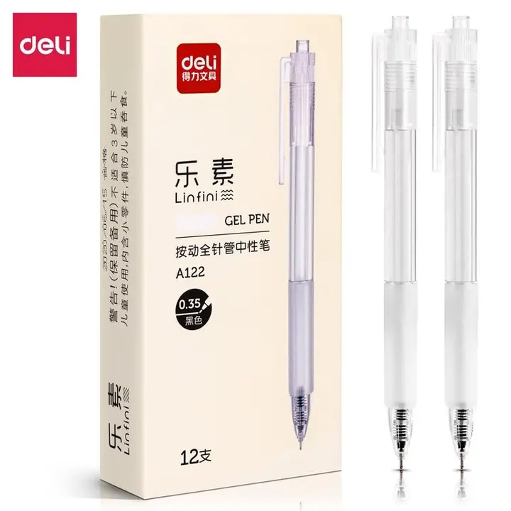 DELI/得力 按动中性笔 A122 颜色：黑色 单位:支
