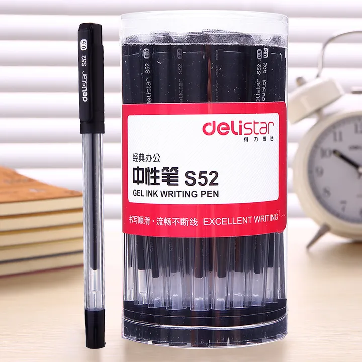 DELI/得力 中性笔 S52 颜色：黑色 规格：0.5mm 包装数：30支 单位:桶