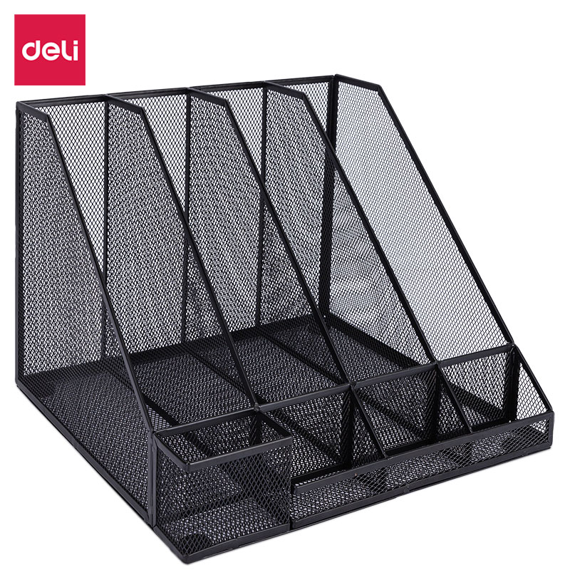 DELI/得力 四联金属网状文件框 78988 颜色：黑色 规格：255mm 尺寸：310×303 单位:个