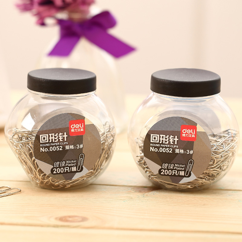 DELI/得力 回形针 0052 颜色：黑色 单位:桶