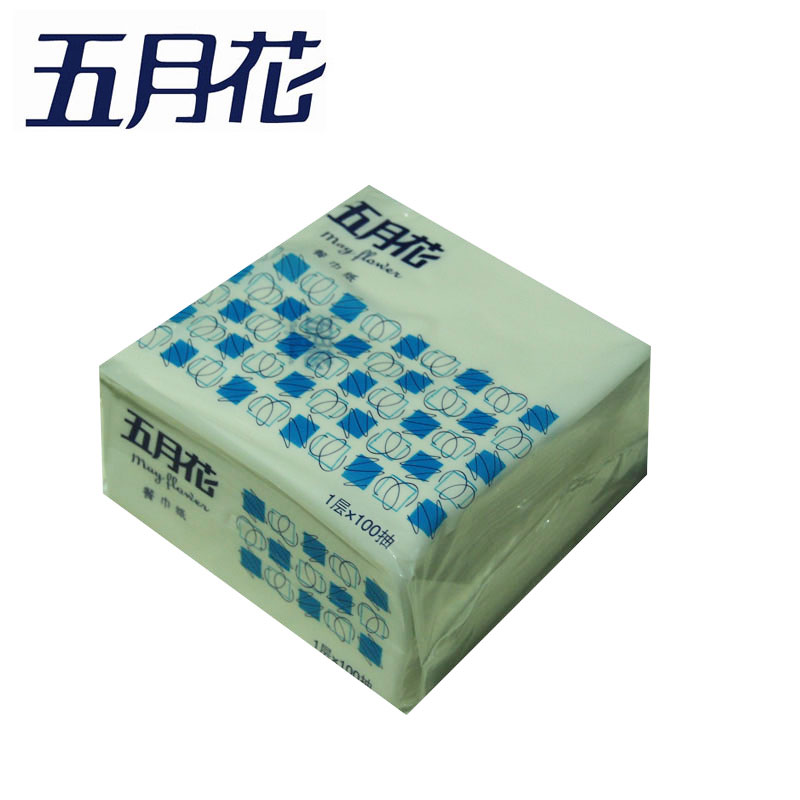 MAYFLOWER/五月花 单层全压花+LOGO餐巾纸 A16070A 单层全压花+LOGO 100张 单位:箱