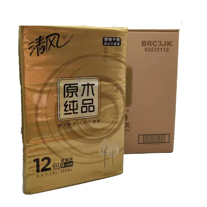 BREEZE/清风 面巾纸 BRC0SJ 金装4层 80抽/包*12*4(BRC3JK1升级型号) 单位:箱