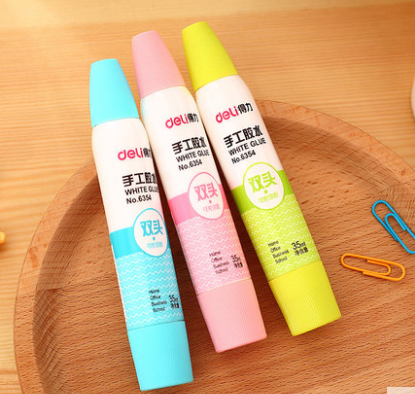 DELI/得力 双头手工胶水 6354 颜色：混色 容量：35ml 单位:瓶