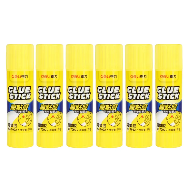 DELI/得力 固体胶 6371 净重：20g 颜色：白色 包装数：6支 单位:盒