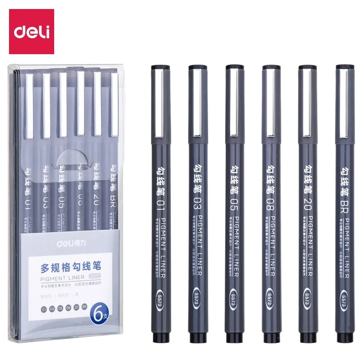 DELI/得力 多规格勾线笔 S573 颜色：混色 单位:盒