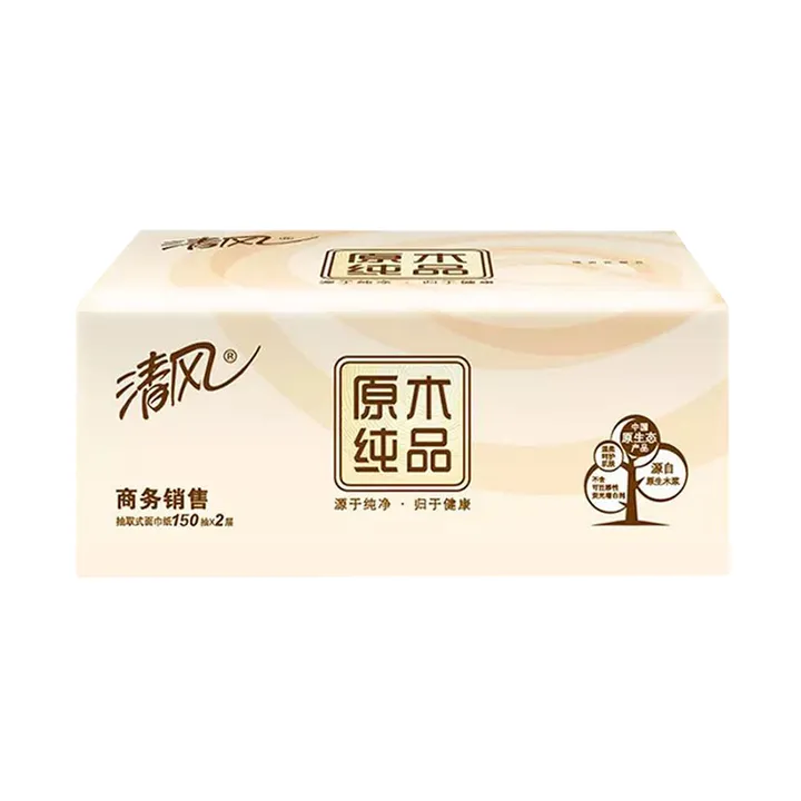 BREEZE/清风 双层塑包面纸 BR38A61 双层 150抽 单位:箱