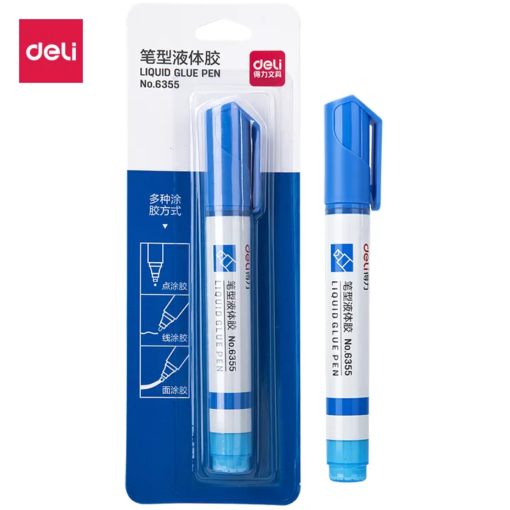DELI/得力 笔形液体胶 6355 颜色：蓝色 单位:板