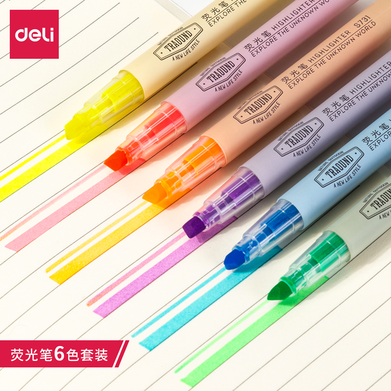 DELI/得力 荧光笔 S624 颜色：混色 单位:盒