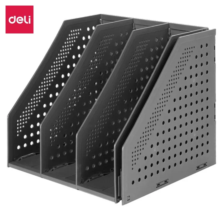 DELI/得力 四联折叠文件框 78996 颜色：深灰色 规格：243mm 尺寸：330×225 单位:只