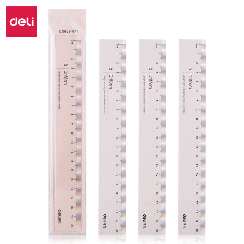 DELI/得力 学生直尺 79752 颜色：透明、本色 单位:把