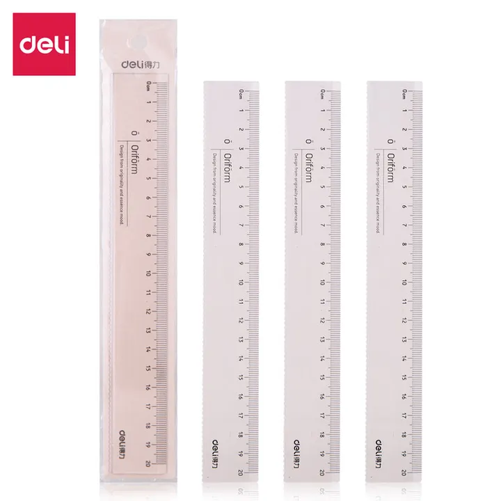 DELI/得力 学生直尺 79752 颜色：透明、本色 单位:把