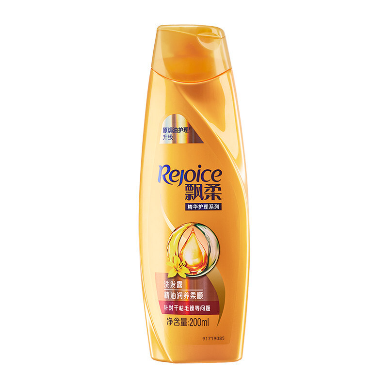 REJOICE/飘柔 洗发露 精油润养柔顺 200ml(黄) 单位:瓶