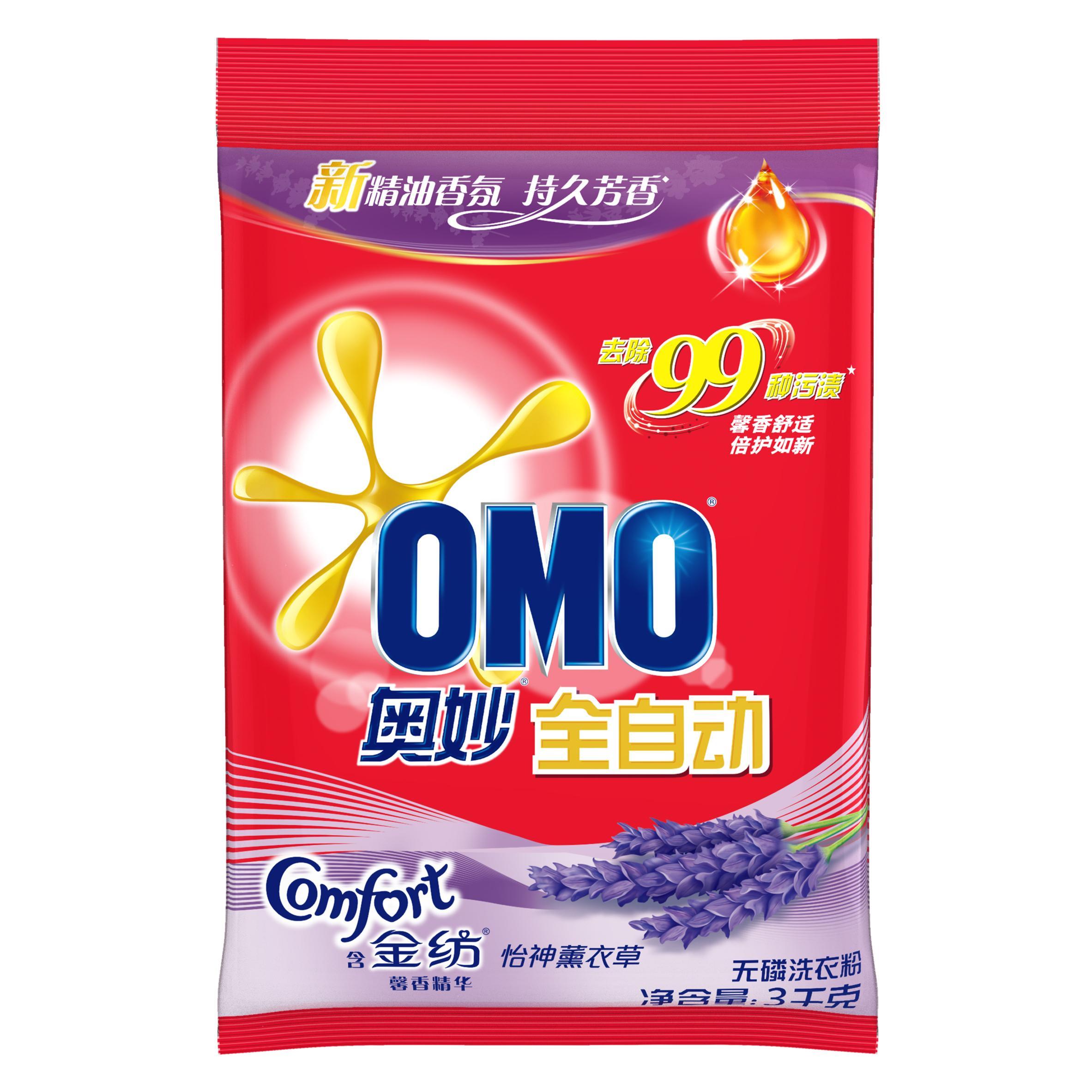 OMO/奥妙 洗衣粉 全自动含金纺馨香精华无磷洗衣粉4×3000g 单位:袋
