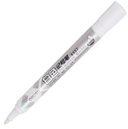 DELI/得力 记号笔 S557 颜色：白色 规格：1.4mm 包装数：10支 单位:支