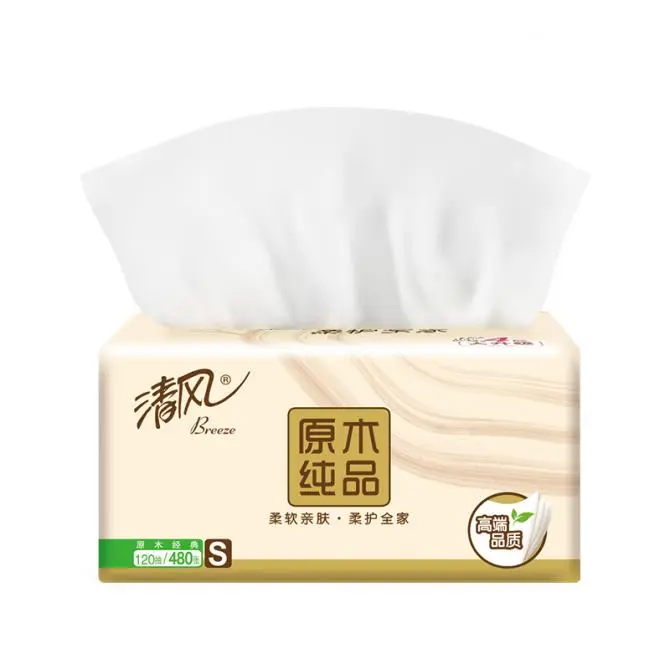 BREEZE/清风 面纸 BR38SC4 4层 120抽190mm*132mm/张(4层) 3盒/提 16提/箱(BR38SC3升级款) 单位:箱
