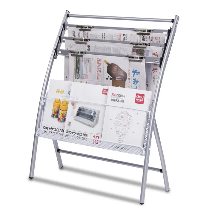 DELI/得力 报刊架 9301 颜色：灰色 规格：820mm 尺寸：635×270 单位:只