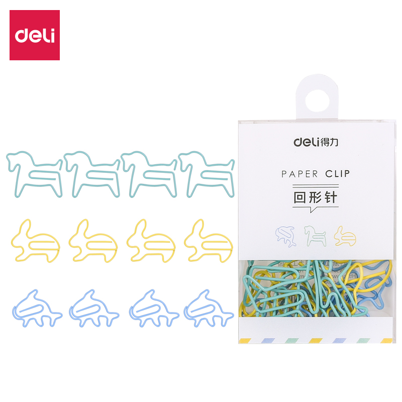 DELI/得力 回形针 0056 颜色：混色 单位:盒