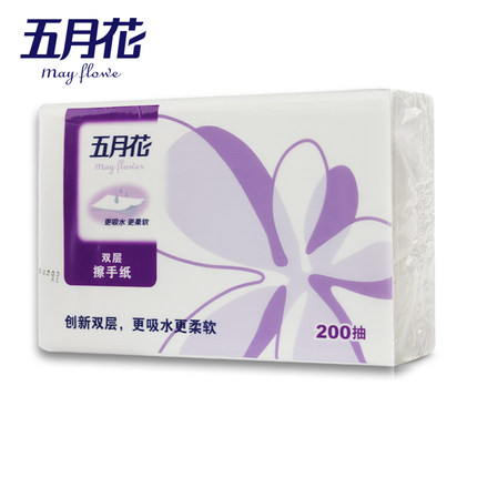 MAYFLOWER/五月花 双层擦手纸 A182200 双层高级型 200张 单位:箱