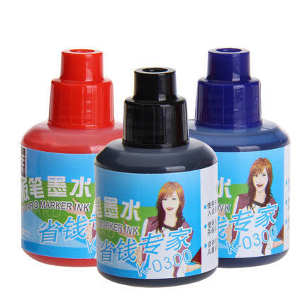 GENVANA/金万年 圆筒直瓶白板笔墨水 K-0300-001 黑 20ml 单位:瓶