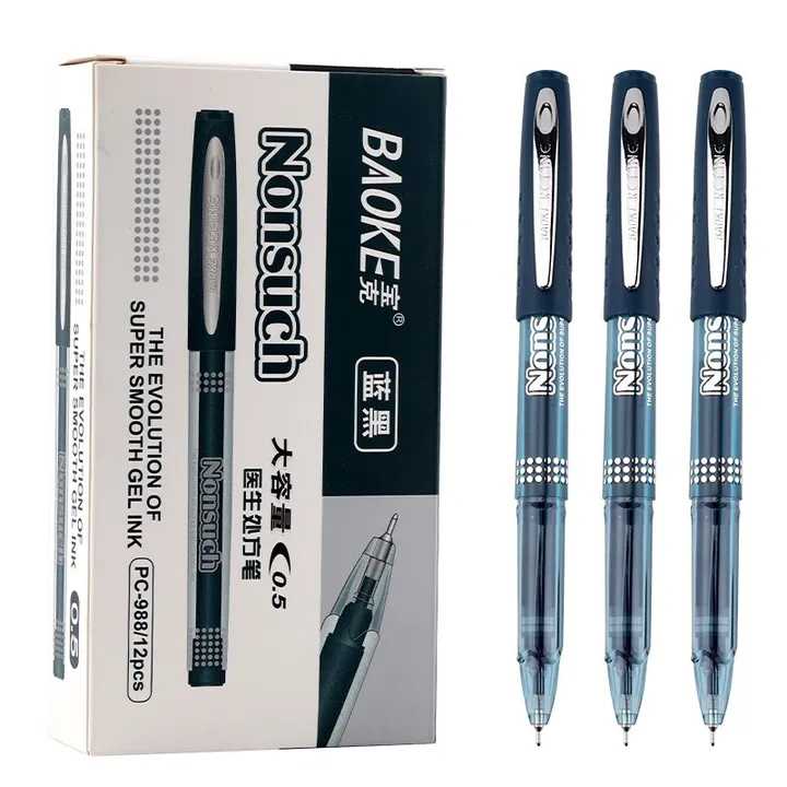 BAOKE/宝克 半针管中性笔 PC988 颜色：黑色 规格：0.5mm 单位:支