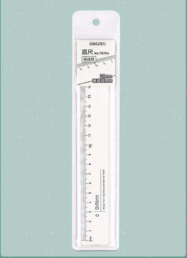 DELI/得力 亚克力直尺 79754 颜色：混色 单位:把