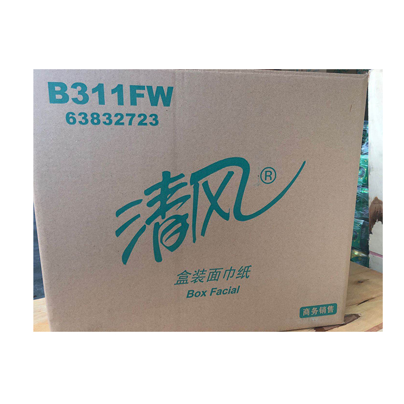 BREEZE/清风 盒装面纸 B311FW 双层立方盒 80抽(白包装) 单位:箱