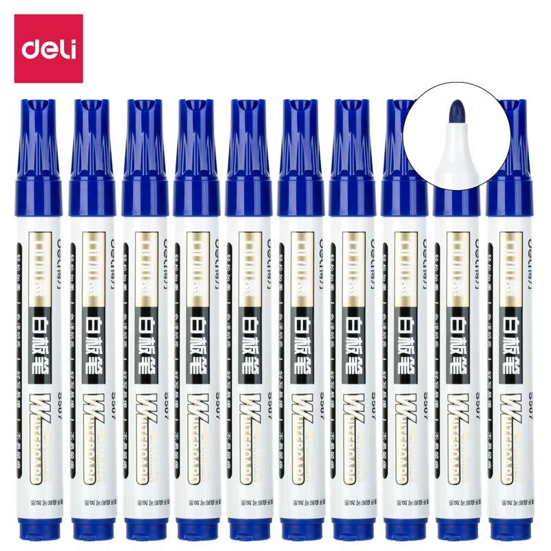 DELI/得力 白板笔 S507 蓝色 线幅1.8mm 10支/盒 单位:支