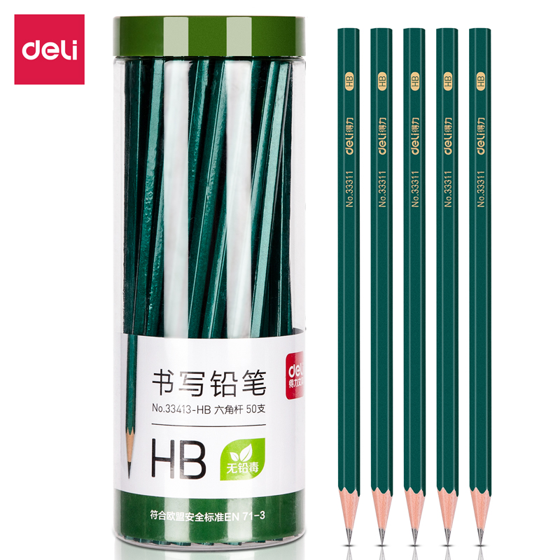 DELI/得力 铅笔 33413-HB 颜色：混色 单位:桶