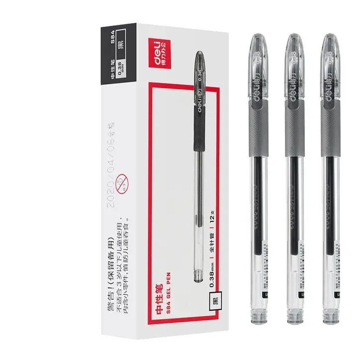 DELI/得力 办公中性笔 S84 颜色：黑色 规格：0.38mm 单位:支