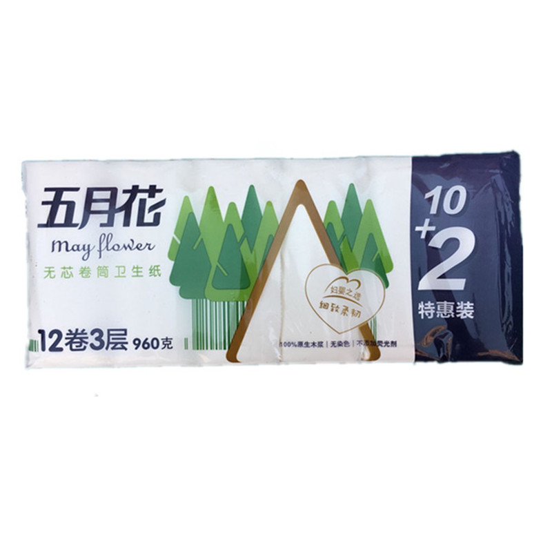 MAYFLOWER/五月花 卷筒卫生纸 A11610K 三层无芯 80克 单位:箱