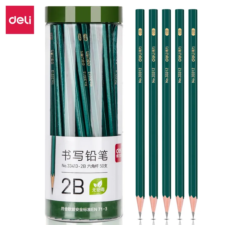 DELI/得力 2B铅笔 33413-2B 颜色：混色 单位:桶