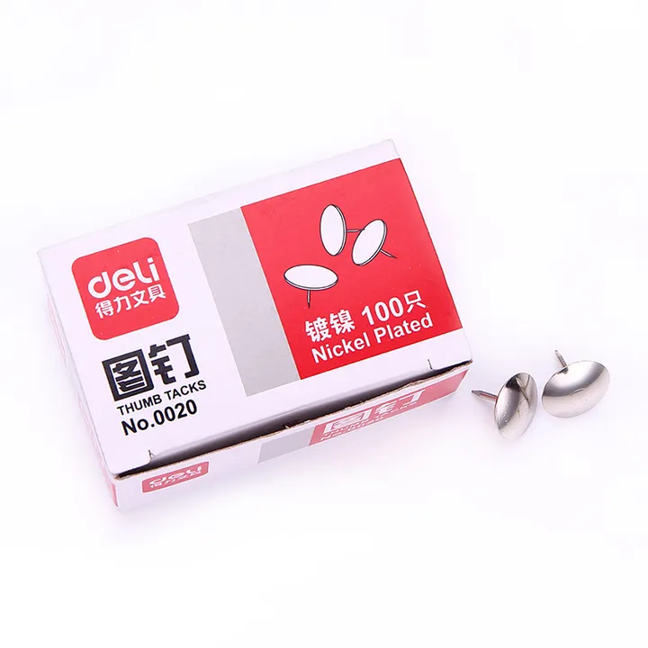 DELI/得力 图钉 0020 银色 100粒/盒 单位:盒