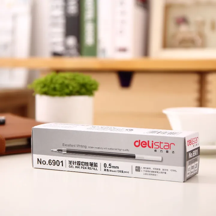 DELI/得力 中性笔芯 6901 颜色：黑色 规格：0.5mm 尺寸：180×43×43mm 单位:支