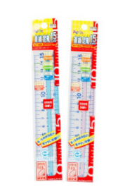 KOKUYO/国誉 透明直尺 GY-GBA110B 颜色：透明、蓝色 直径：15cm 单位:把