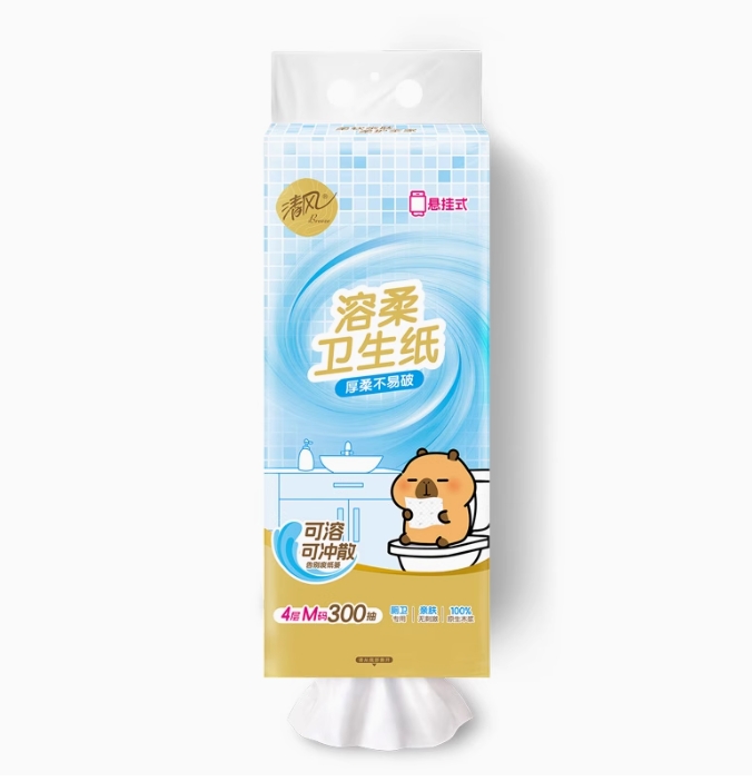 BREEZE/清风 卫生纸 BT30MR 溶柔系列 4层300抽/包 单位:箱