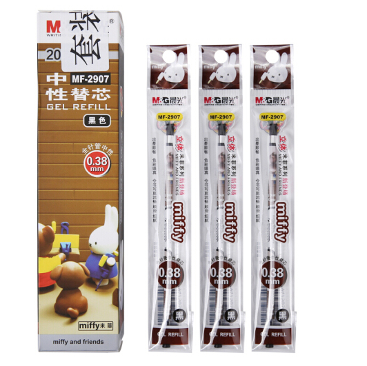 M&G/晨光 中性替芯 MF2907A 黑米菲3D全针管0.38 单位:支