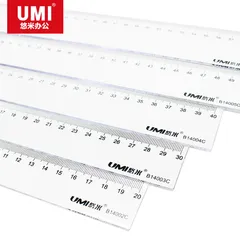 UMI/悠米 透明塑料直尺 B14003C 颜色:透明 直径:30cm 单位:把