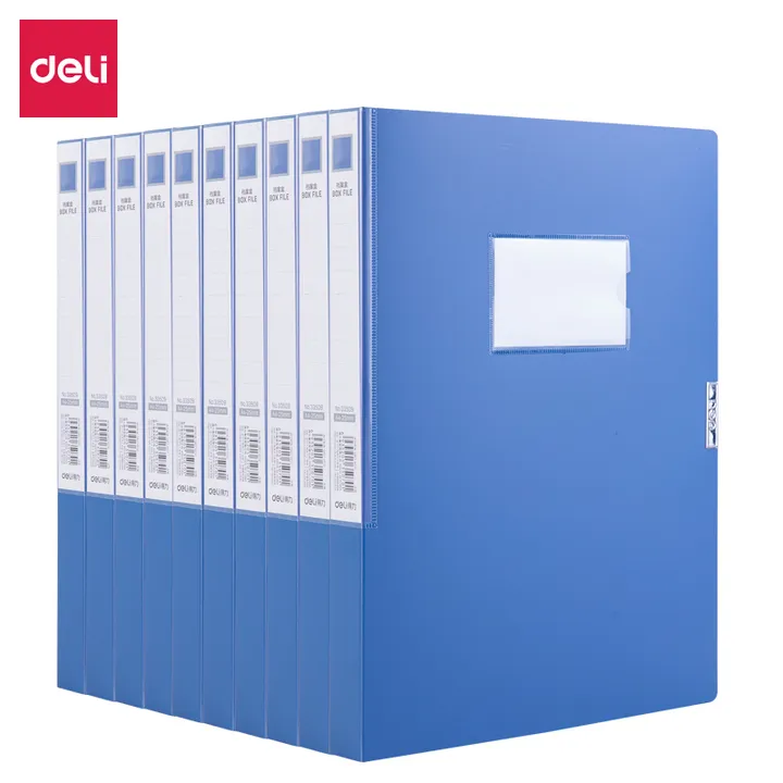 DELI/得力 档案盒 33509-10 颜色：蓝色 单位:箱
